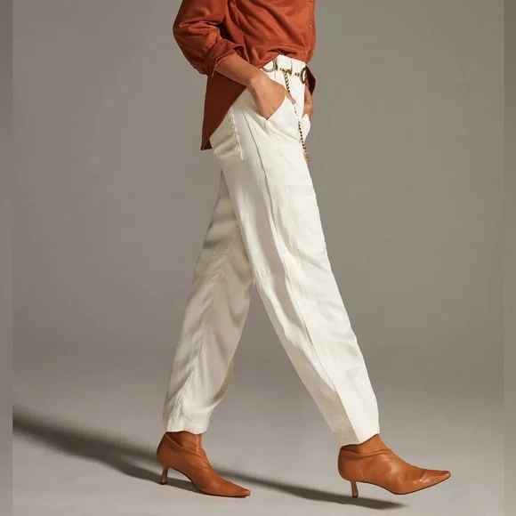 Anthropologie Cream Ankle Pants - Picture 3 of 9